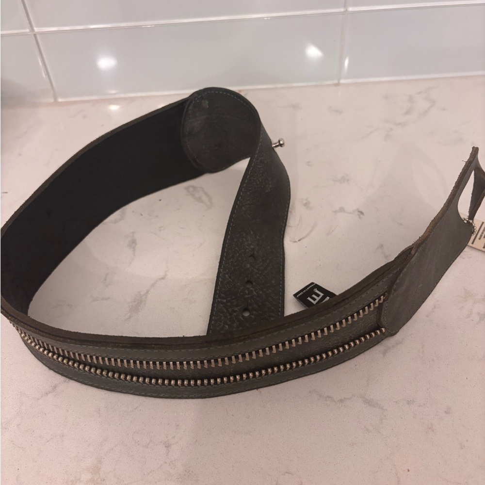 Brave Women's Charcoal Leather Belt - Picture 7 of 7
